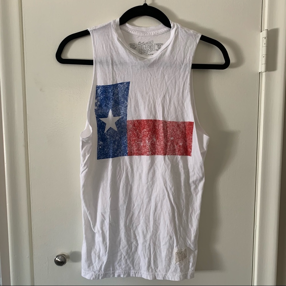 Retro brand Texas flag open sleeve muscle tank